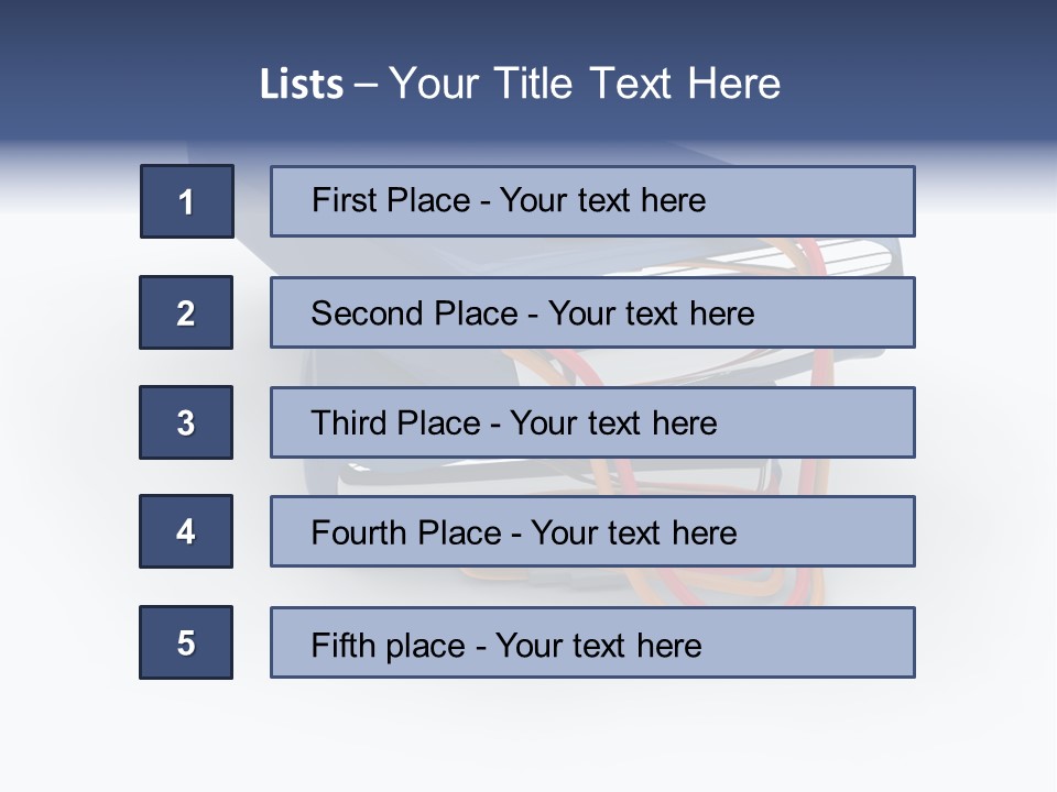 A Blue Power Bank With A Red Cord Attached To It PowerPoint Template
