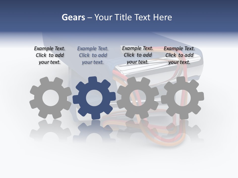 A Blue Power Bank With A Red Cord Attached To It PowerPoint Template