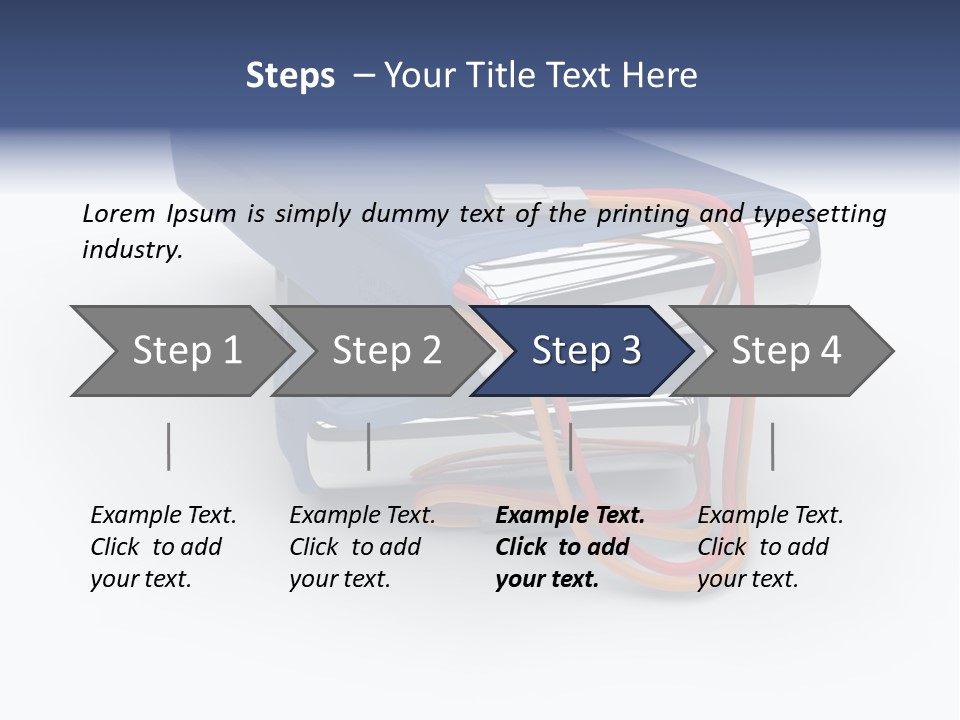 A Blue Power Bank With A Red Cord Attached To It PowerPoint Template