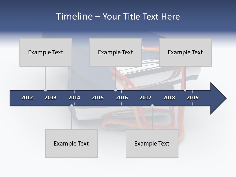 A Blue Power Bank With A Red Cord Attached To It PowerPoint Template