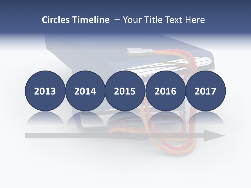 A Blue Power Bank With A Red Cord Attached To It PowerPoint Template