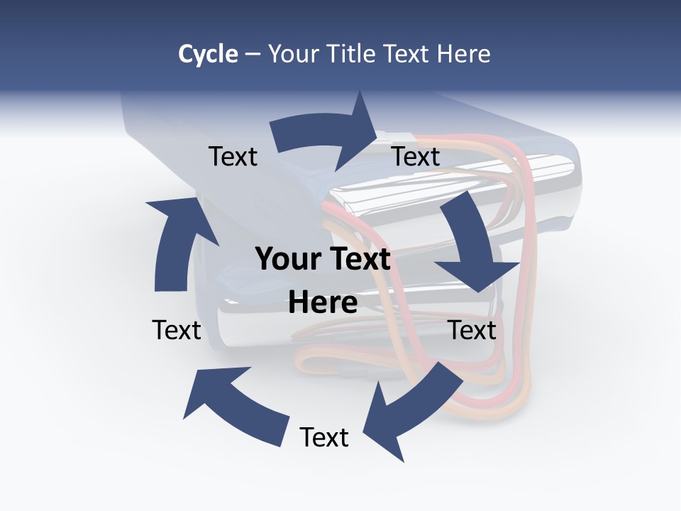 A Blue Power Bank With A Red Cord Attached To It PowerPoint Template