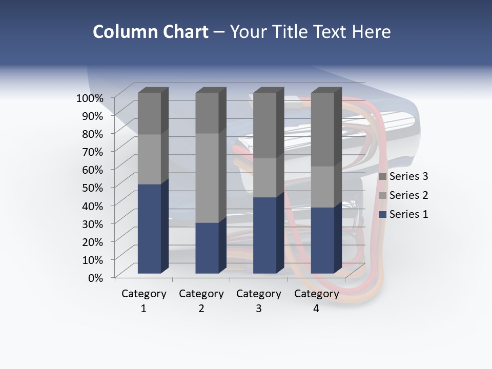 A Blue Power Bank With A Red Cord Attached To It PowerPoint Template