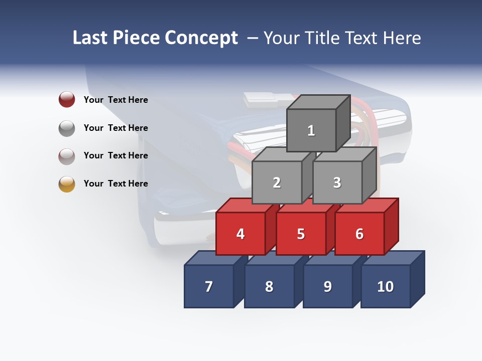 A Blue Power Bank With A Red Cord Attached To It PowerPoint Template