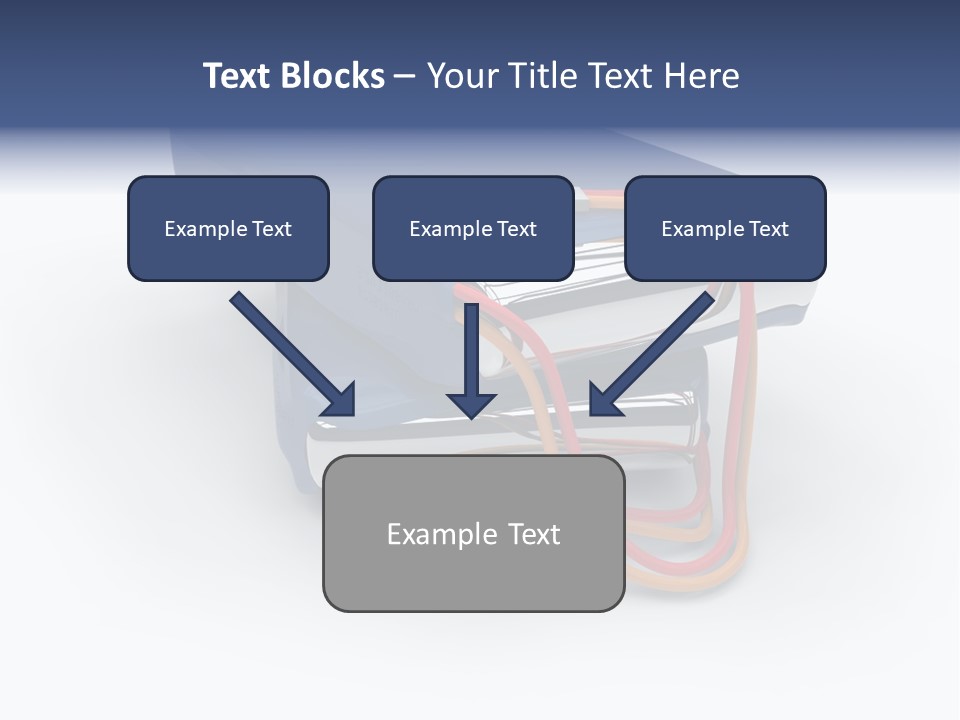 A Blue Power Bank With A Red Cord Attached To It PowerPoint Template