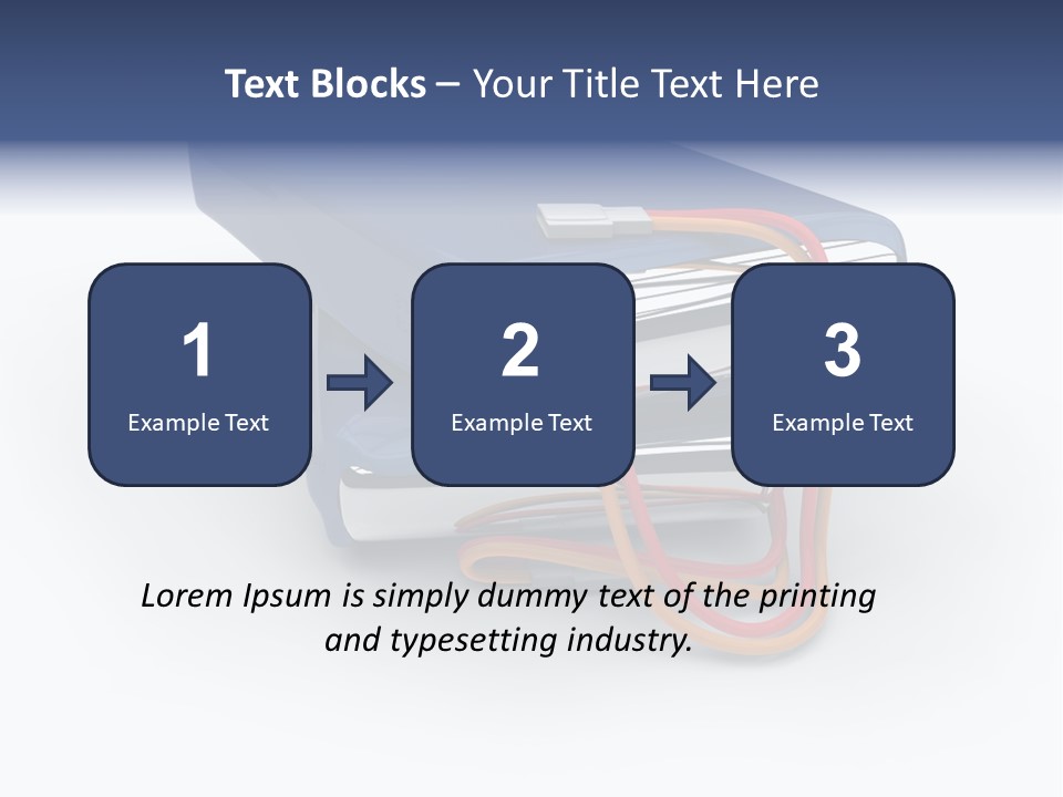 A Blue Power Bank With A Red Cord Attached To It PowerPoint Template