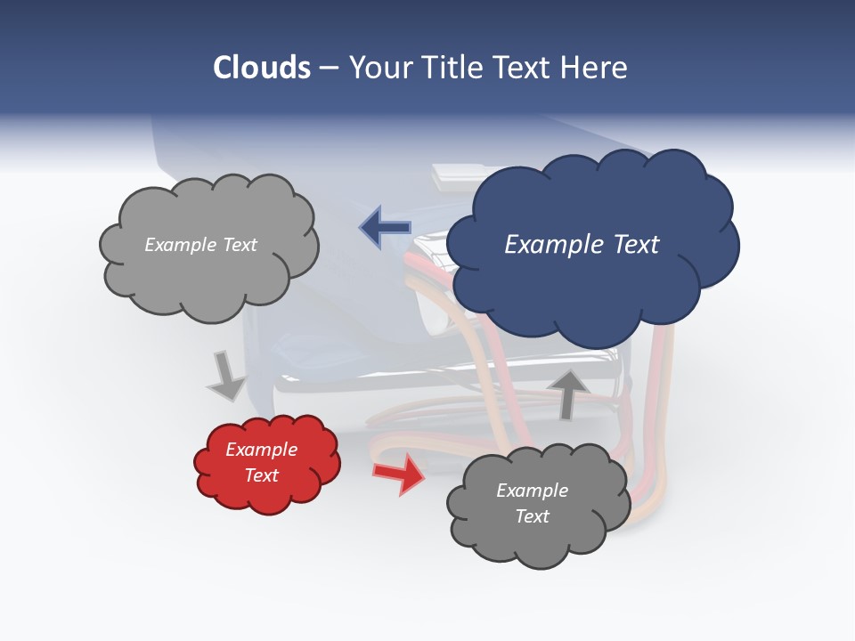A Blue Power Bank With A Red Cord Attached To It PowerPoint Template