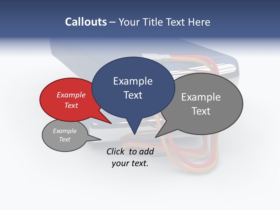 A Blue Power Bank With A Red Cord Attached To It PowerPoint Template