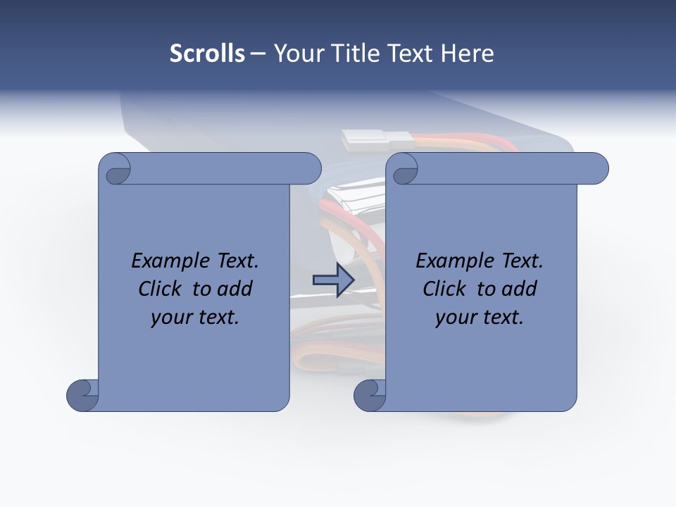 A Blue Power Bank With A Red Cord Attached To It PowerPoint Template