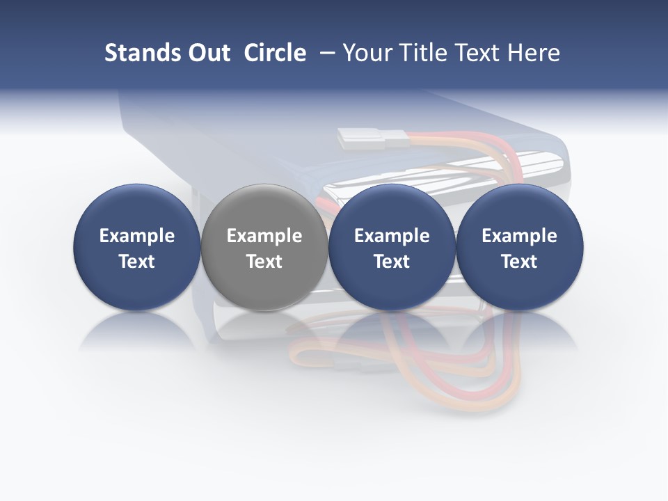 A Blue Power Bank With A Red Cord Attached To It PowerPoint Template