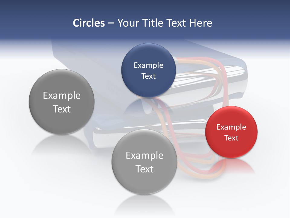 A Blue Power Bank With A Red Cord Attached To It PowerPoint Template