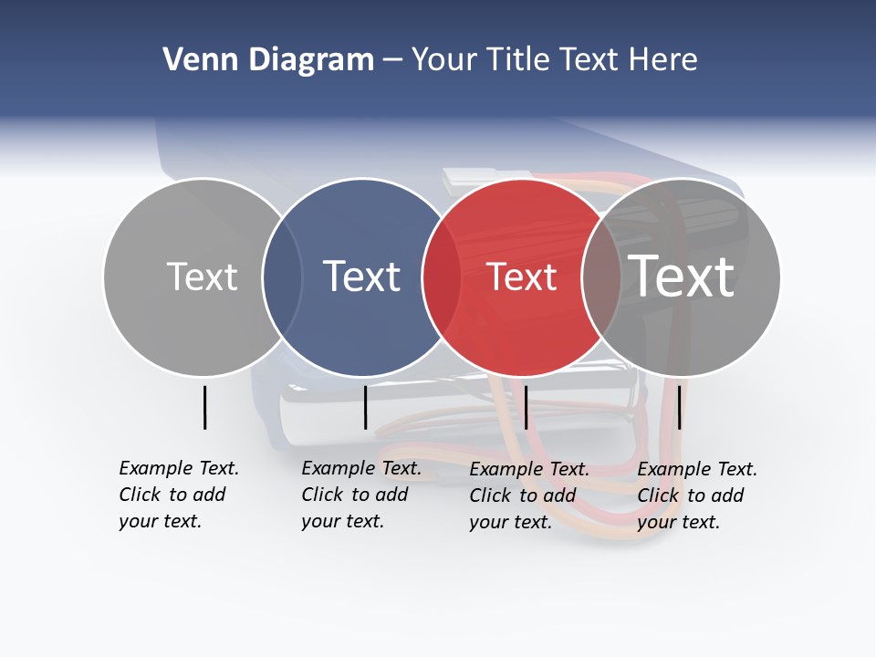 A Blue Power Bank With A Red Cord Attached To It PowerPoint Template