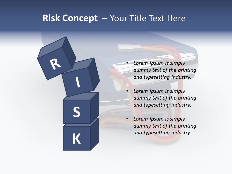 A Blue Power Bank With A Red Cord Attached To It PowerPoint Template