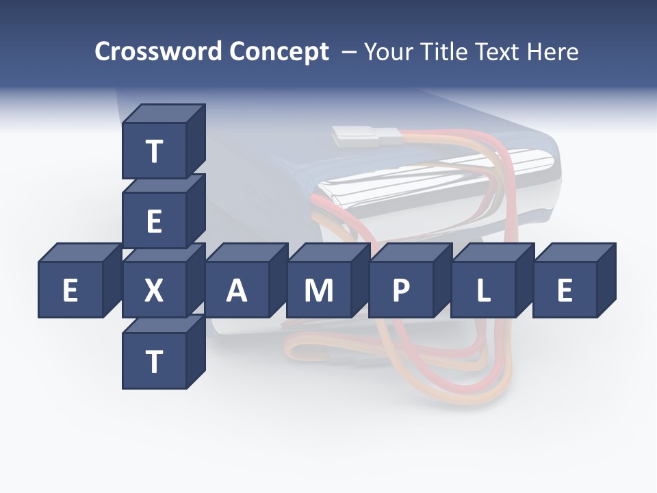 A Blue Power Bank With A Red Cord Attached To It PowerPoint Template