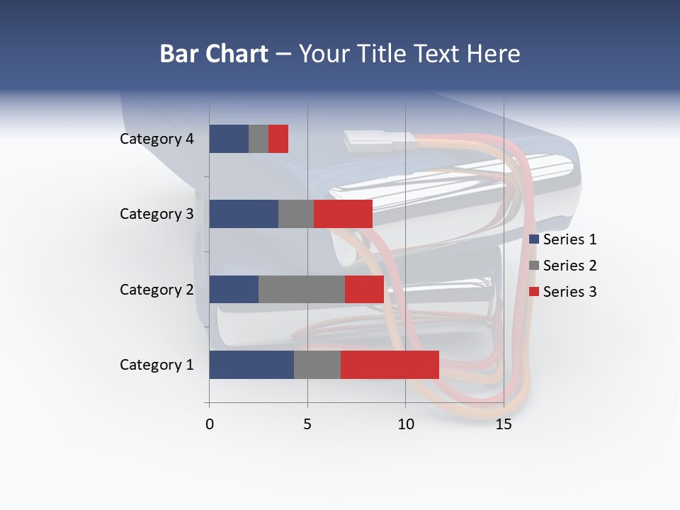 A Blue Power Bank With A Red Cord Attached To It PowerPoint Template