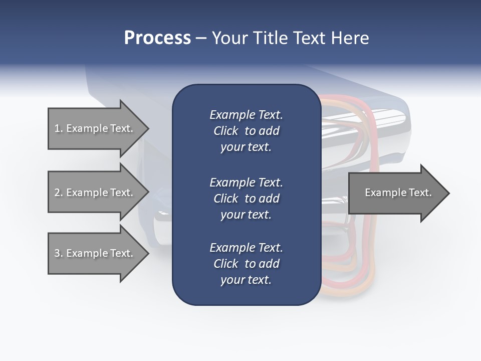 A Blue Power Bank With A Red Cord Attached To It PowerPoint Template