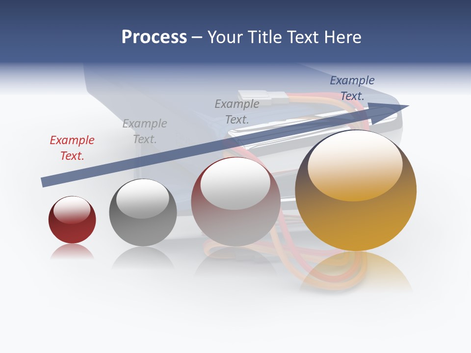 A Blue Power Bank With A Red Cord Attached To It PowerPoint Template