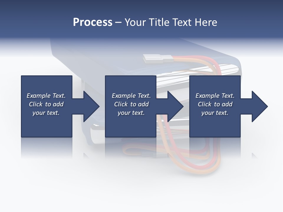 A Blue Power Bank With A Red Cord Attached To It PowerPoint Template