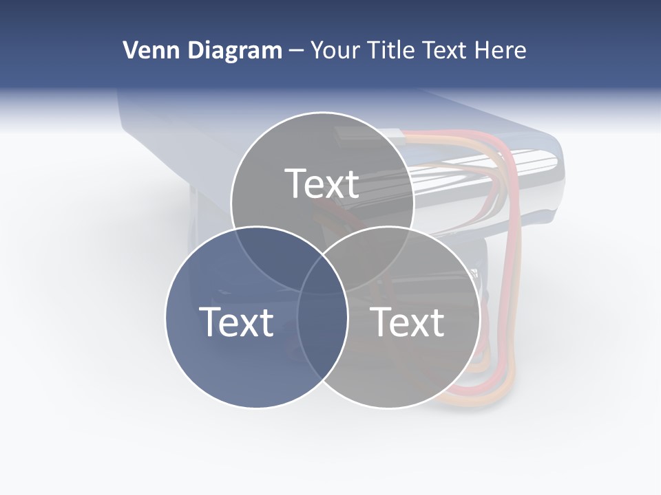 A Blue Power Bank With A Red Cord Attached To It PowerPoint Template