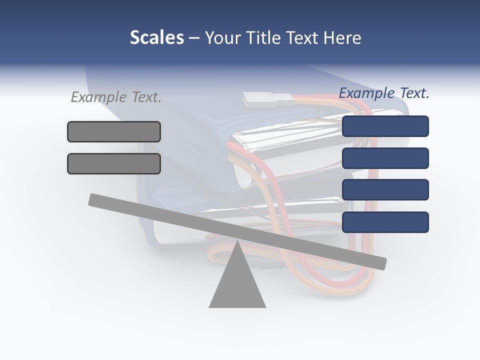 A Blue Power Bank With A Red Cord Attached To It PowerPoint Template