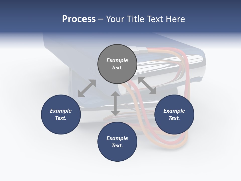 A Blue Power Bank With A Red Cord Attached To It PowerPoint Template