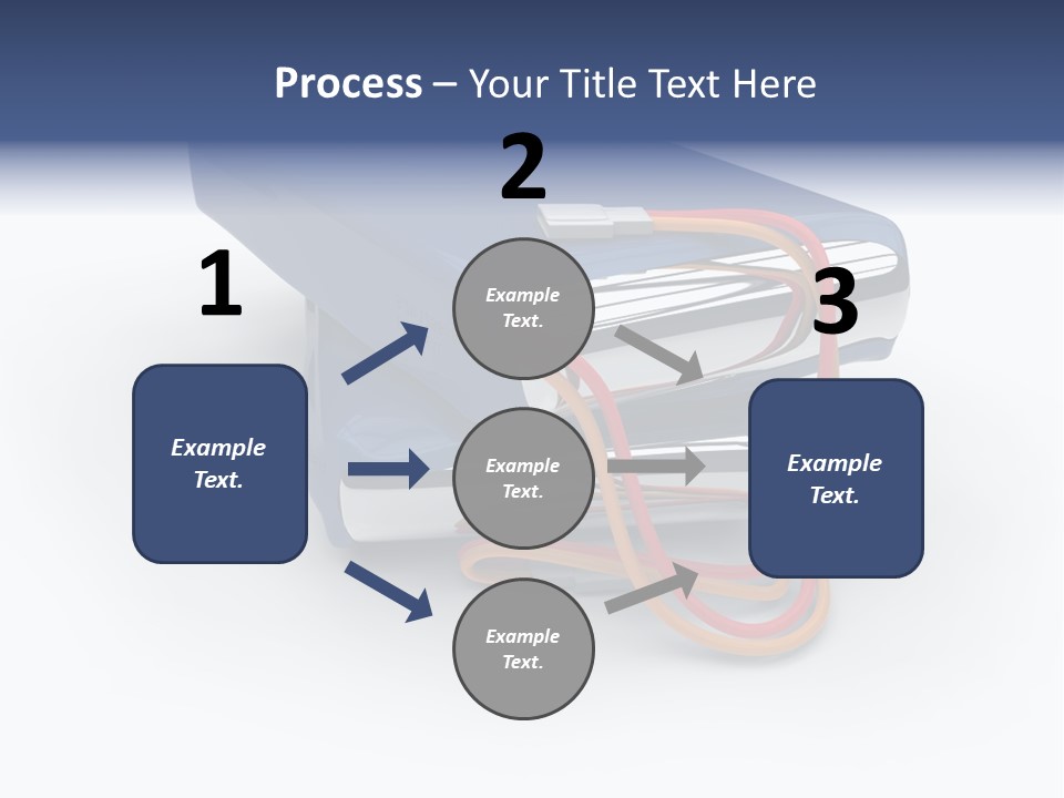 A Blue Power Bank With A Red Cord Attached To It PowerPoint Template