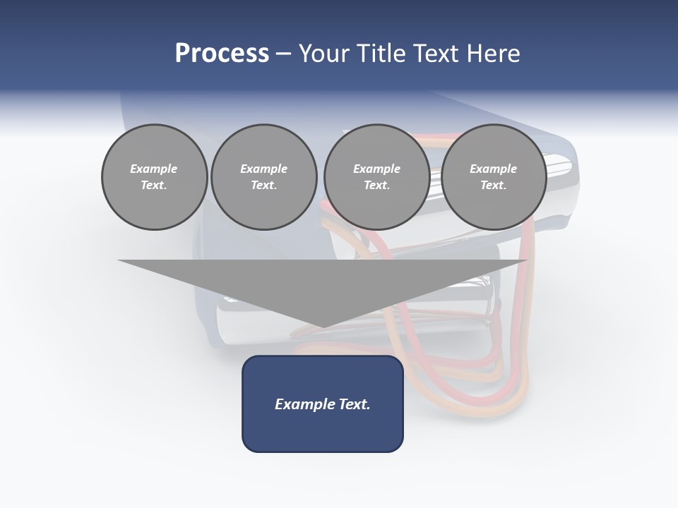 A Blue Power Bank With A Red Cord Attached To It PowerPoint Template