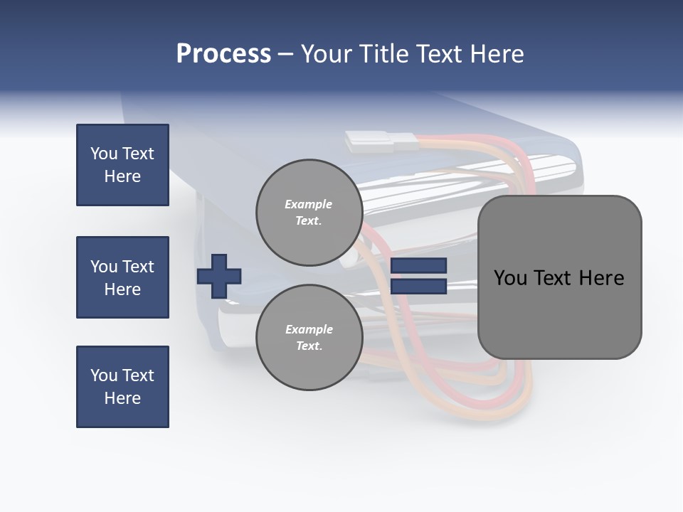 A Blue Power Bank With A Red Cord Attached To It PowerPoint Template