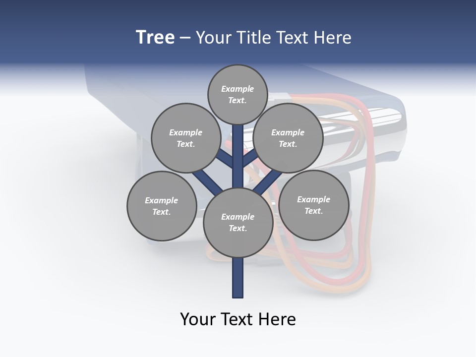 A Blue Power Bank With A Red Cord Attached To It PowerPoint Template