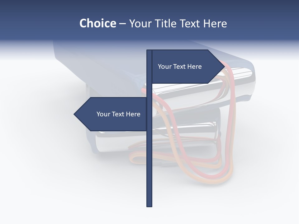 A Blue Power Bank With A Red Cord Attached To It PowerPoint Template