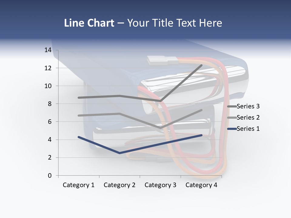 A Blue Power Bank With A Red Cord Attached To It PowerPoint Template