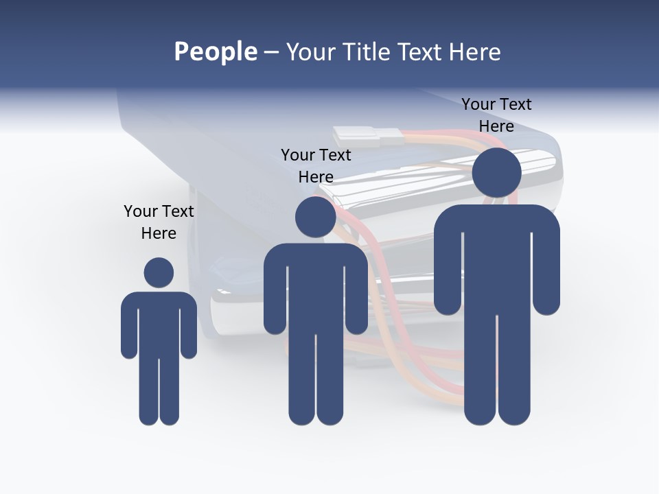 A Blue Power Bank With A Red Cord Attached To It PowerPoint Template