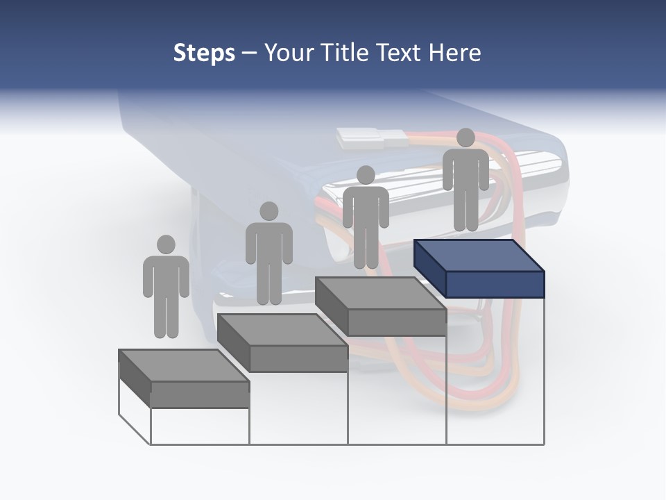 A Blue Power Bank With A Red Cord Attached To It PowerPoint Template