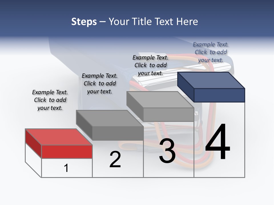 A Blue Power Bank With A Red Cord Attached To It PowerPoint Template