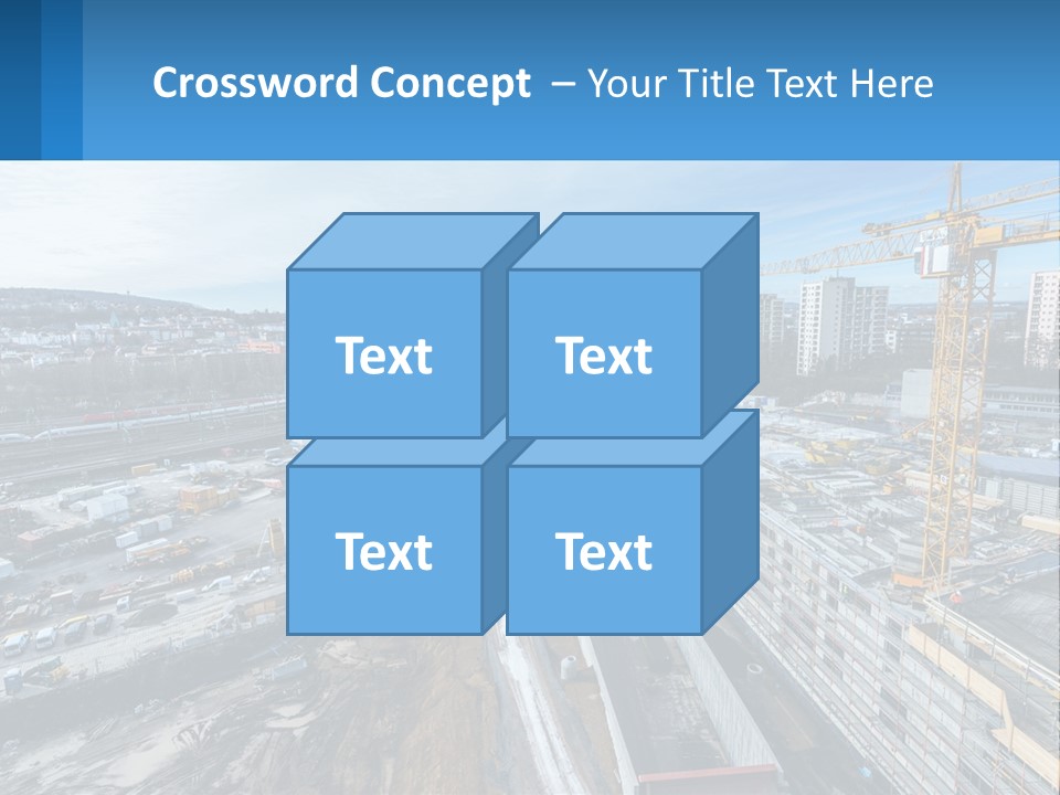 A Construction Site With A Crane In The Background PowerPoint Template