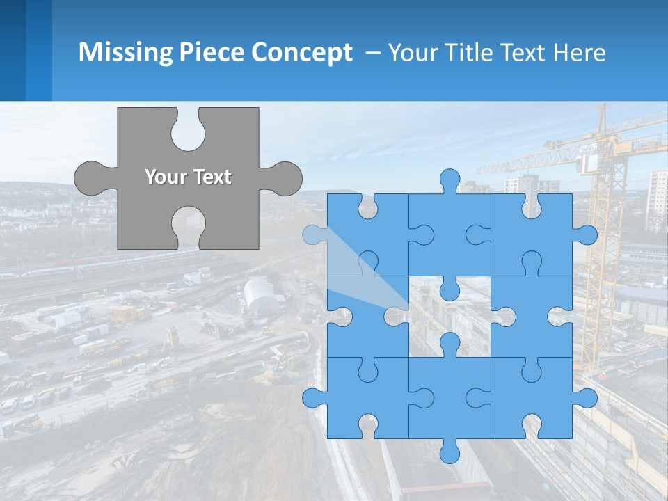 A Construction Site With A Crane In The Background PowerPoint Template