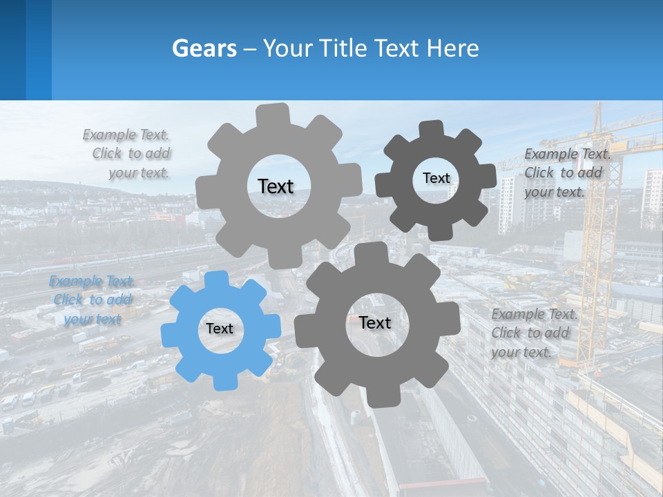 A Construction Site With A Crane In The Background PowerPoint Template