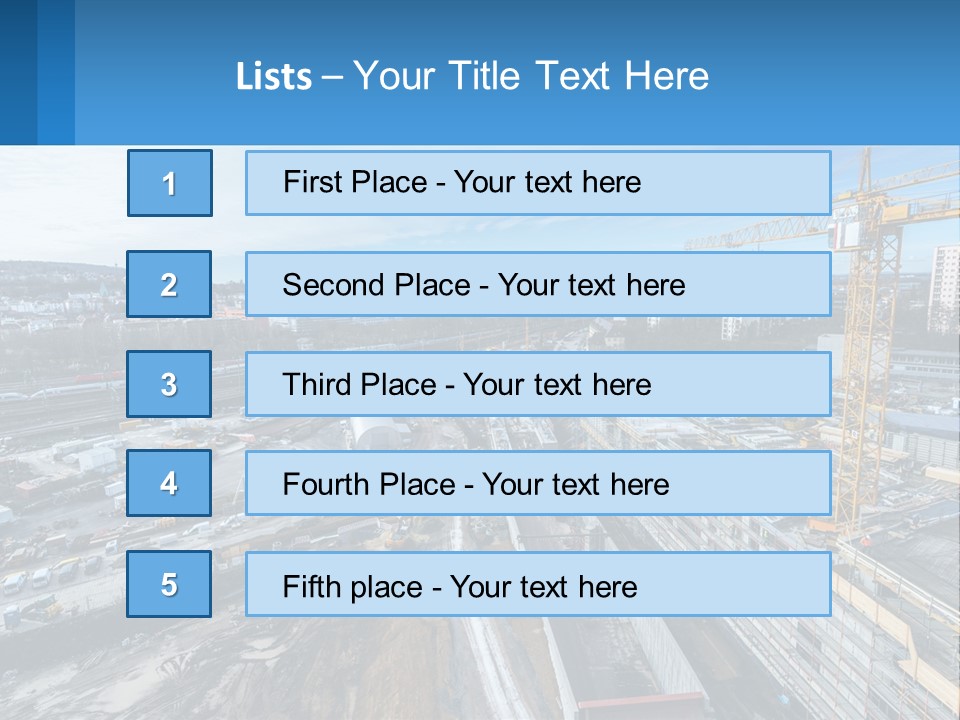 A Construction Site With A Crane In The Background PowerPoint Template