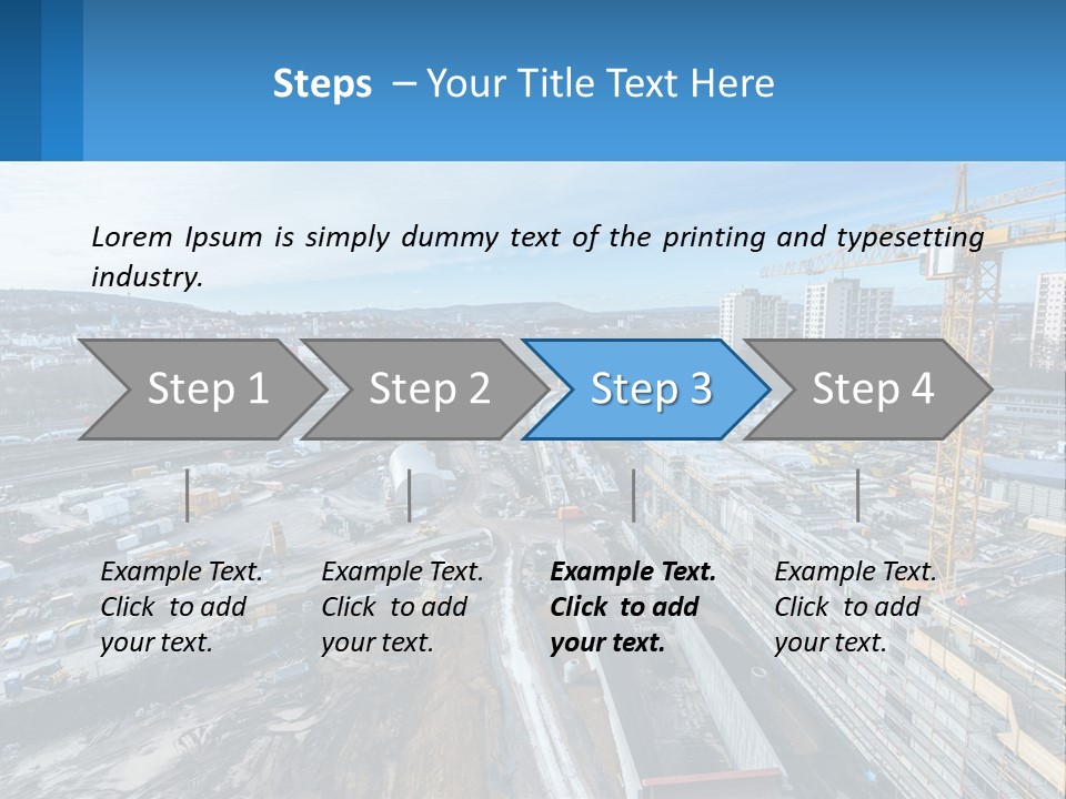 A Construction Site With A Crane In The Background PowerPoint Template