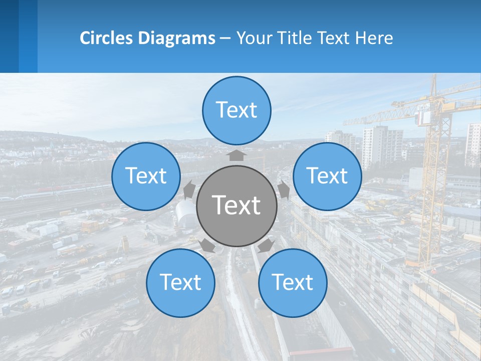 A Construction Site With A Crane In The Background PowerPoint Template