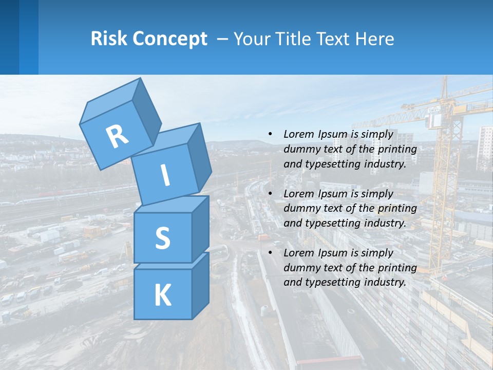 A Construction Site With A Crane In The Background PowerPoint Template