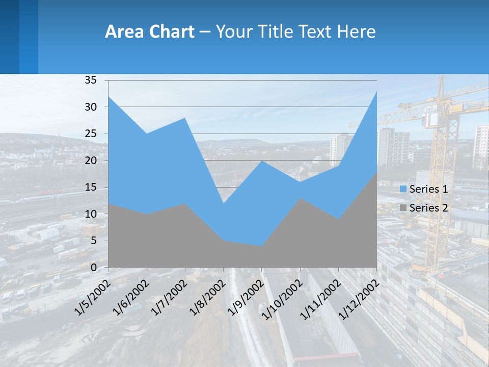 A Construction Site With A Crane In The Background PowerPoint Template
