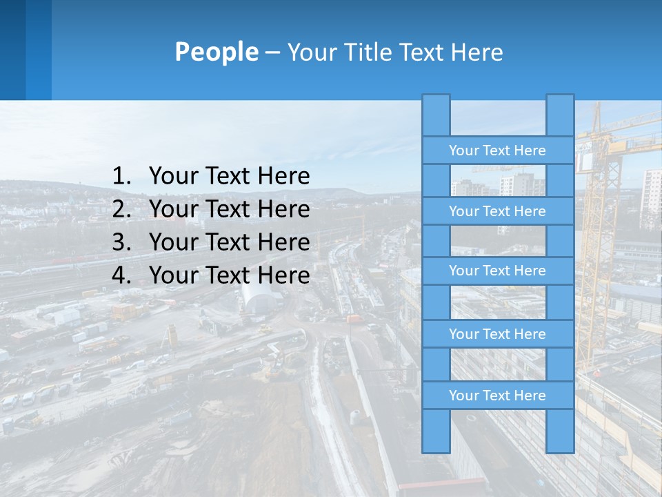 A Construction Site With A Crane In The Background PowerPoint Template