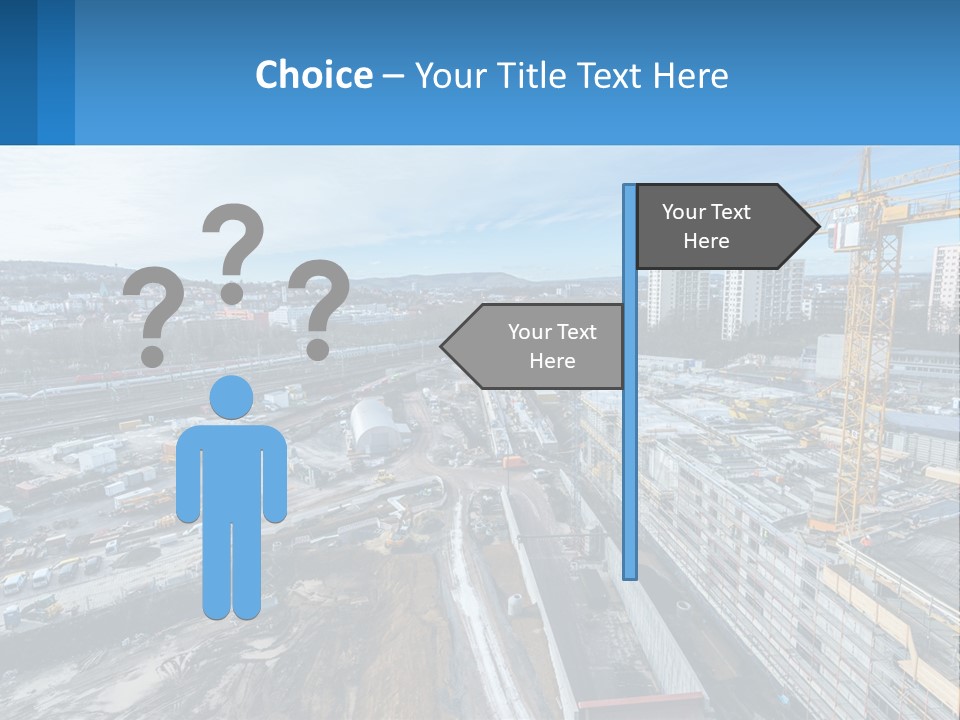 A Construction Site With A Crane In The Background PowerPoint Template