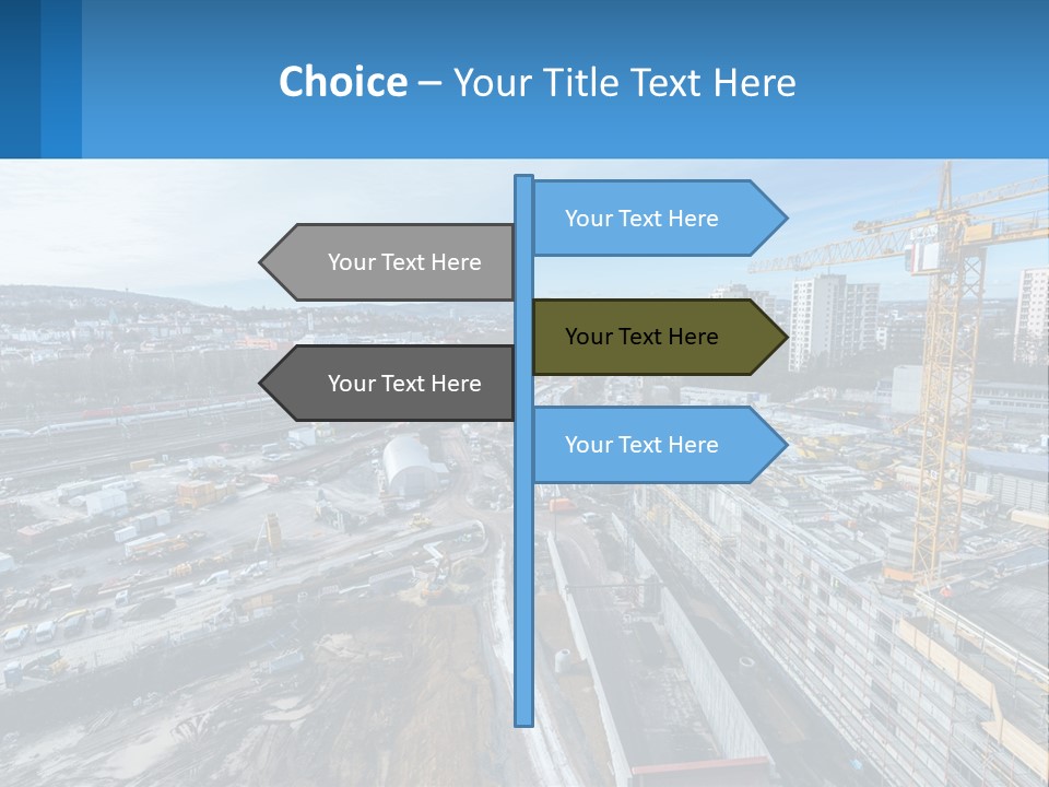 A Construction Site With A Crane In The Background PowerPoint Template