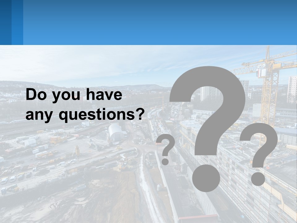 A Construction Site With A Crane In The Background PowerPoint Template
