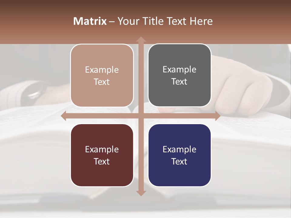 A Man In A Suit Is Pointing At A Book PowerPoint Template