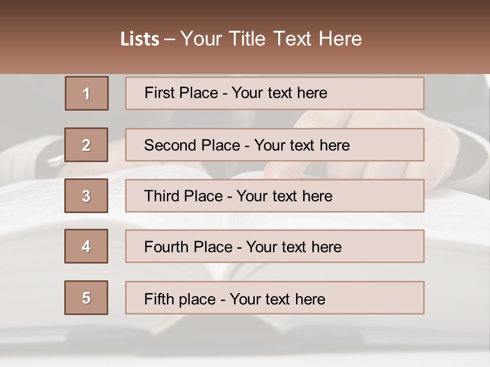 A Man In A Suit Is Pointing At A Book PowerPoint Template