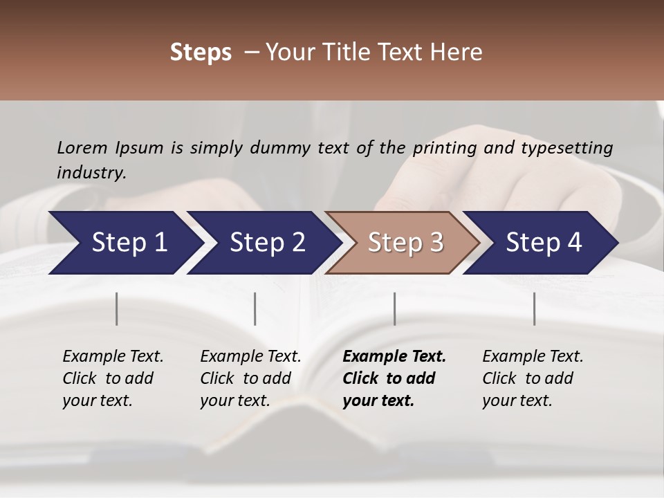 A Man In A Suit Is Pointing At A Book PowerPoint Template