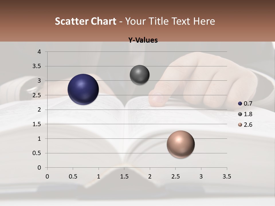 A Man In A Suit Is Pointing At A Book PowerPoint Template